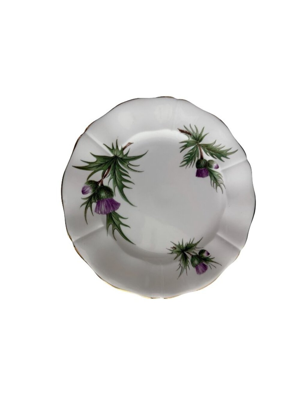 Adderley Fine Bone China England Thistle Salad Plate 8” Purple Floral
